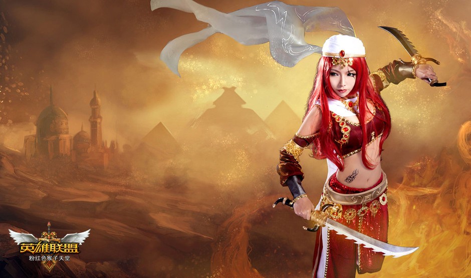 大胸<em>妹</em>Cos英雄<em>联盟</em>卡特琳娜 别样风情引人遐