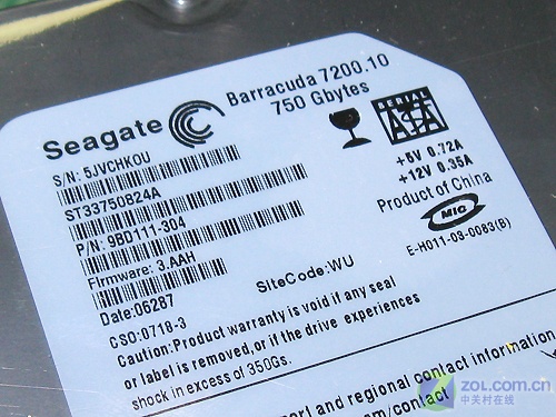 ϣ�ݣ�Seagate��Barracuda 750GB 7200ת 16MB SATA��ST33750624A��ͼƬ���� ��9�� -ZOL�йش����ߵ�9��
