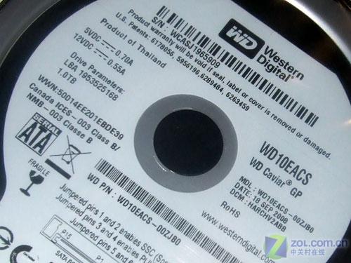 �������ݣ�WD��WD 1TB 5400ת 16MB SATA2��WD10EACS��Ӳ��ϸ�� ��1��
