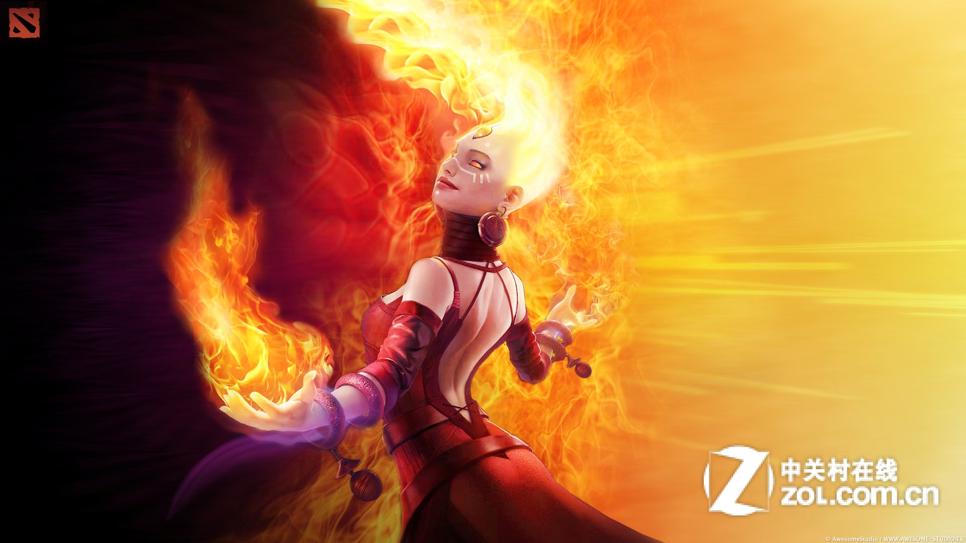 <em>dota2火女</em>lina精美壁纸欣赏与下载