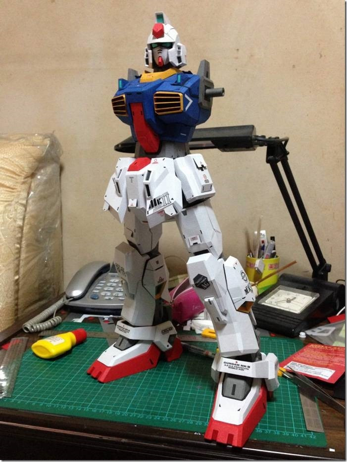 台湾玩家纸折鲜活高达rx-178 mk2