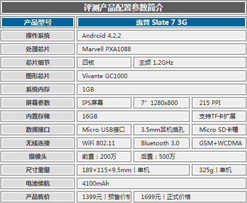 ����Slate 7 3G��������� 