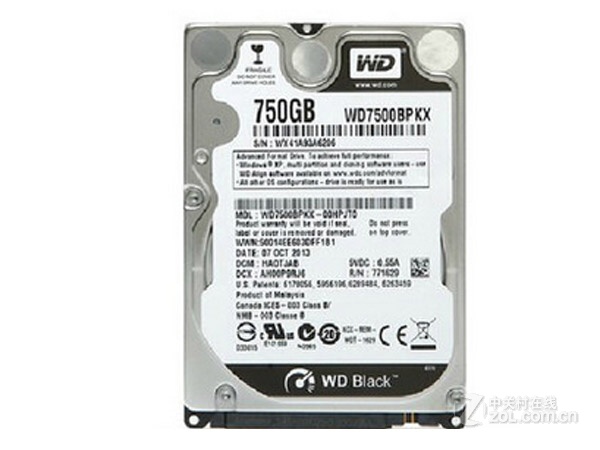 西部数据黑盘 750GB 7200转 16MB SATA3（WD7500BPKX） - 图片 1