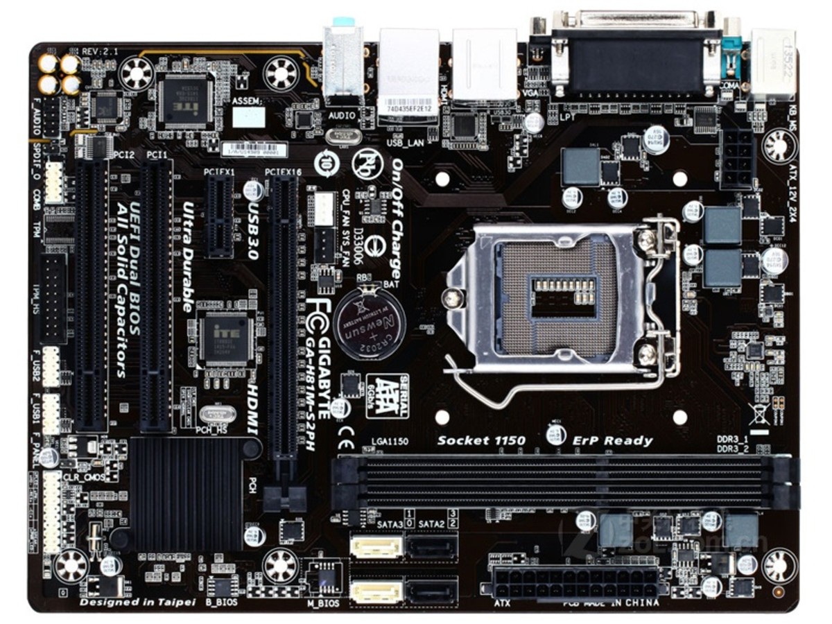 【高清图】 技嘉(gigabyte)h81m-s2ph(rev.1.0)整体外观图 图5