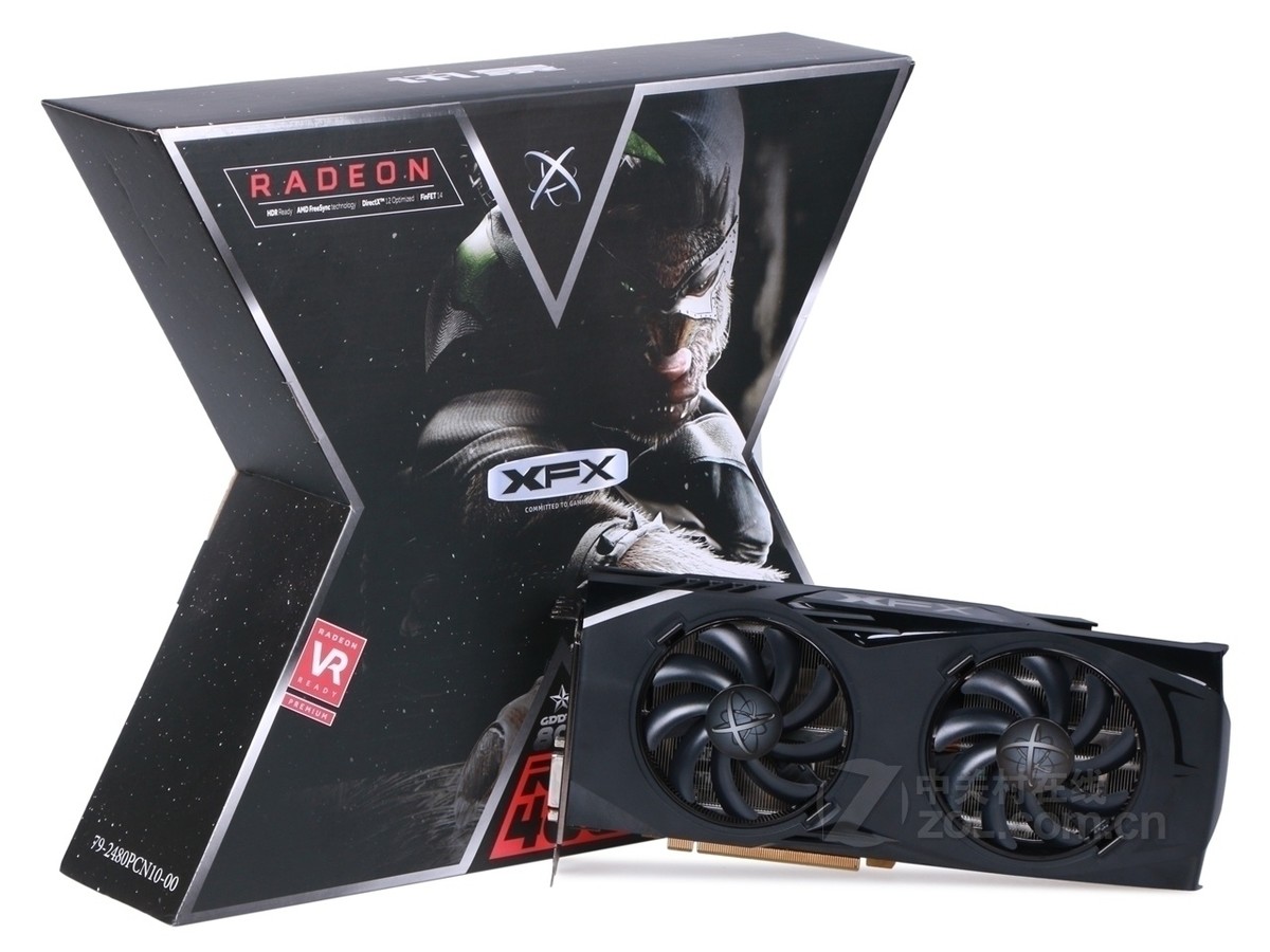 【高清图】 xfx讯景(xfx)rx 480 8g黑狼进化版整体外观图 图2