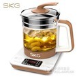 SKG 8056S 养生壶玻璃面板电水壶304不锈钢发热盘 咖啡色