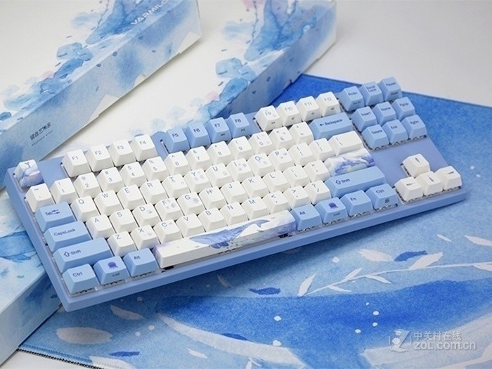 【高清图】 阿米洛(varmilo)ma87海韵静电容机械键盘(樱花粉轴)官方图