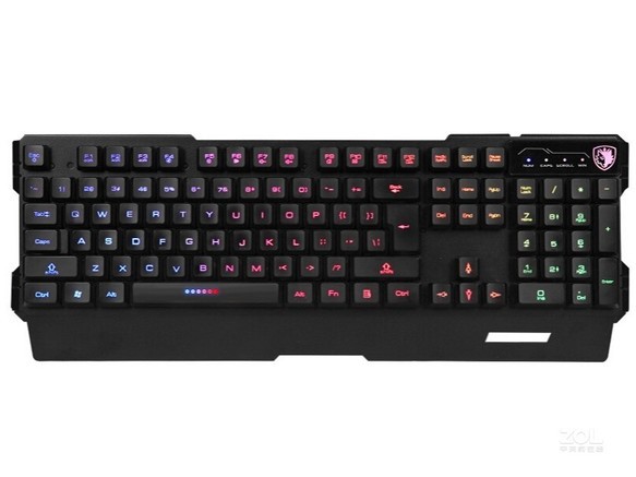 sades 刃甲七彩背光游戏键盘赛德斯人体工程学键盘报价-zol中关村在线