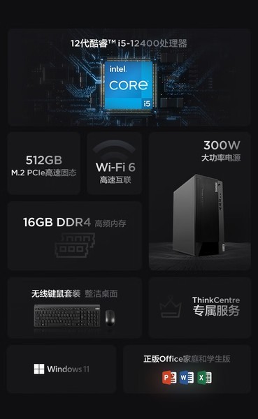 ThinkCentre E900(i5 12400/16GB/256GB+1TB/)