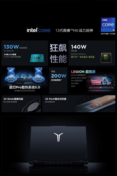  Y9000P 2023(i9 13900HX/16GB/1TB/RTX4060)