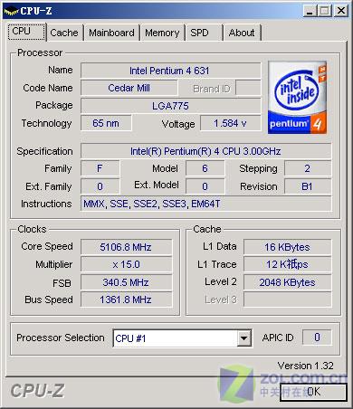 65nmɳ5GHz  Pentium4 631ײ 
