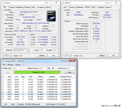 羿龙ii六核1055t全核心超频对比测试