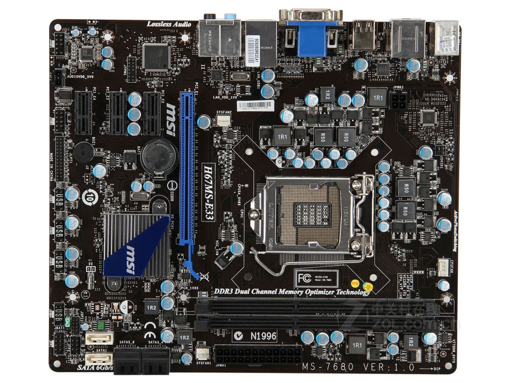 【高清图】 msi微星(msi)微星h67ms-e33整体外观图 图1