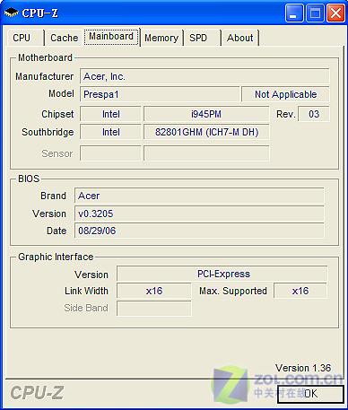 CPU-Z截图——芯片组信息
