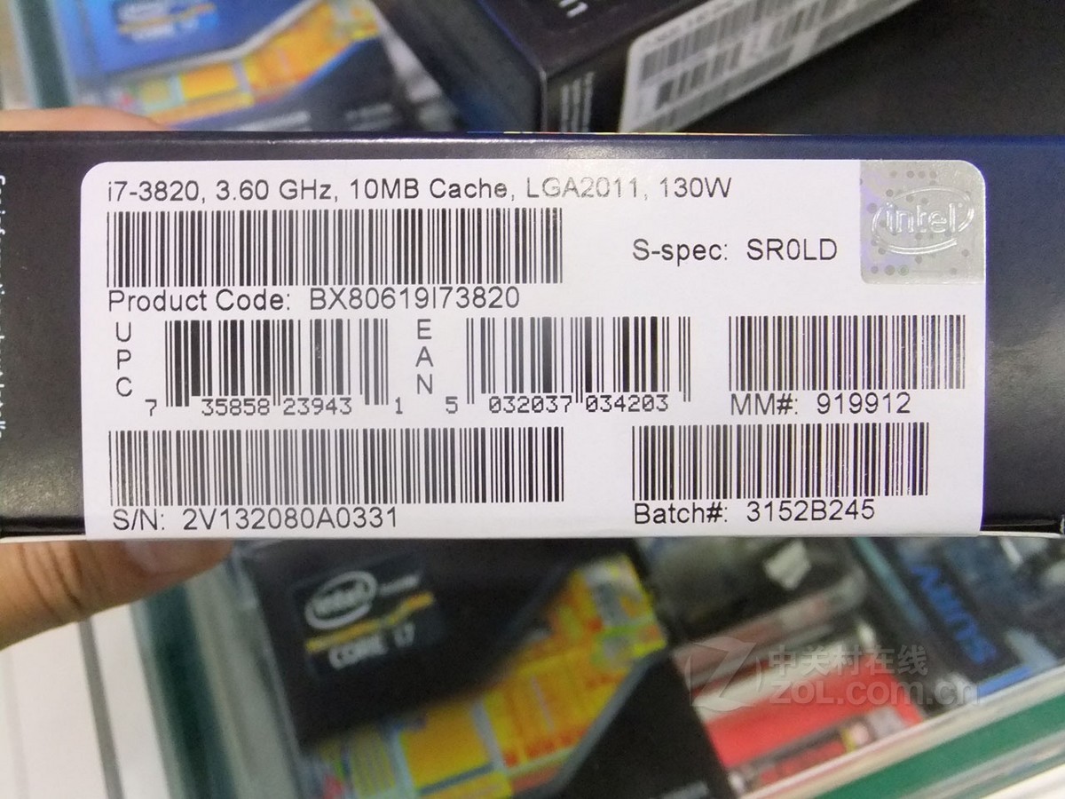 【高清图】intel(intel)酷睿i7 3820(盒)实拍图 图3-zol中关村在线