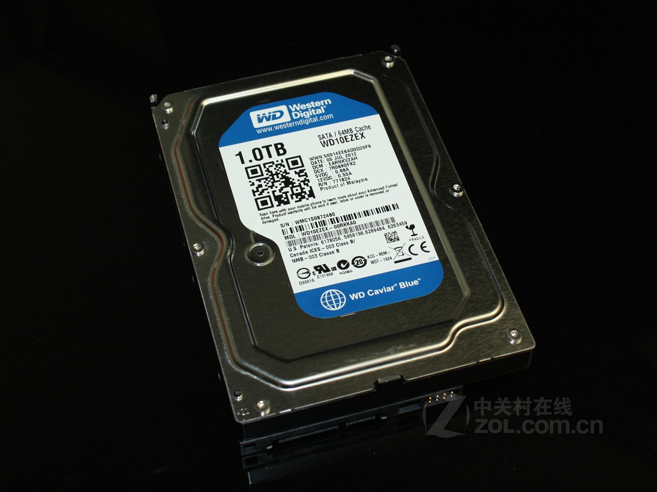 西部数据蓝盘 1tb 7200转 64mb sata3(wd10ezex)