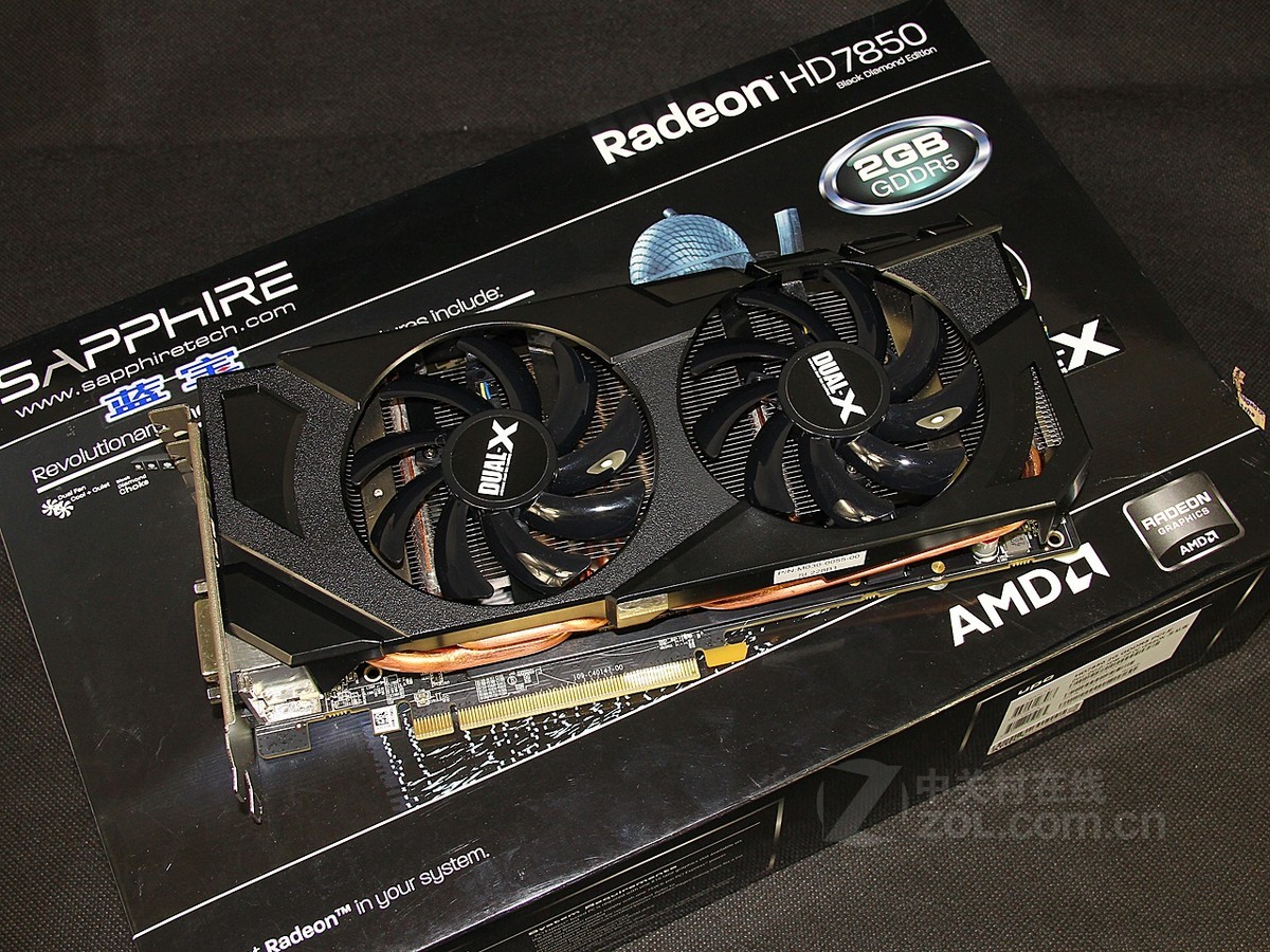 蓝宝石hd7850 2gb gddr5 黑钻版oc